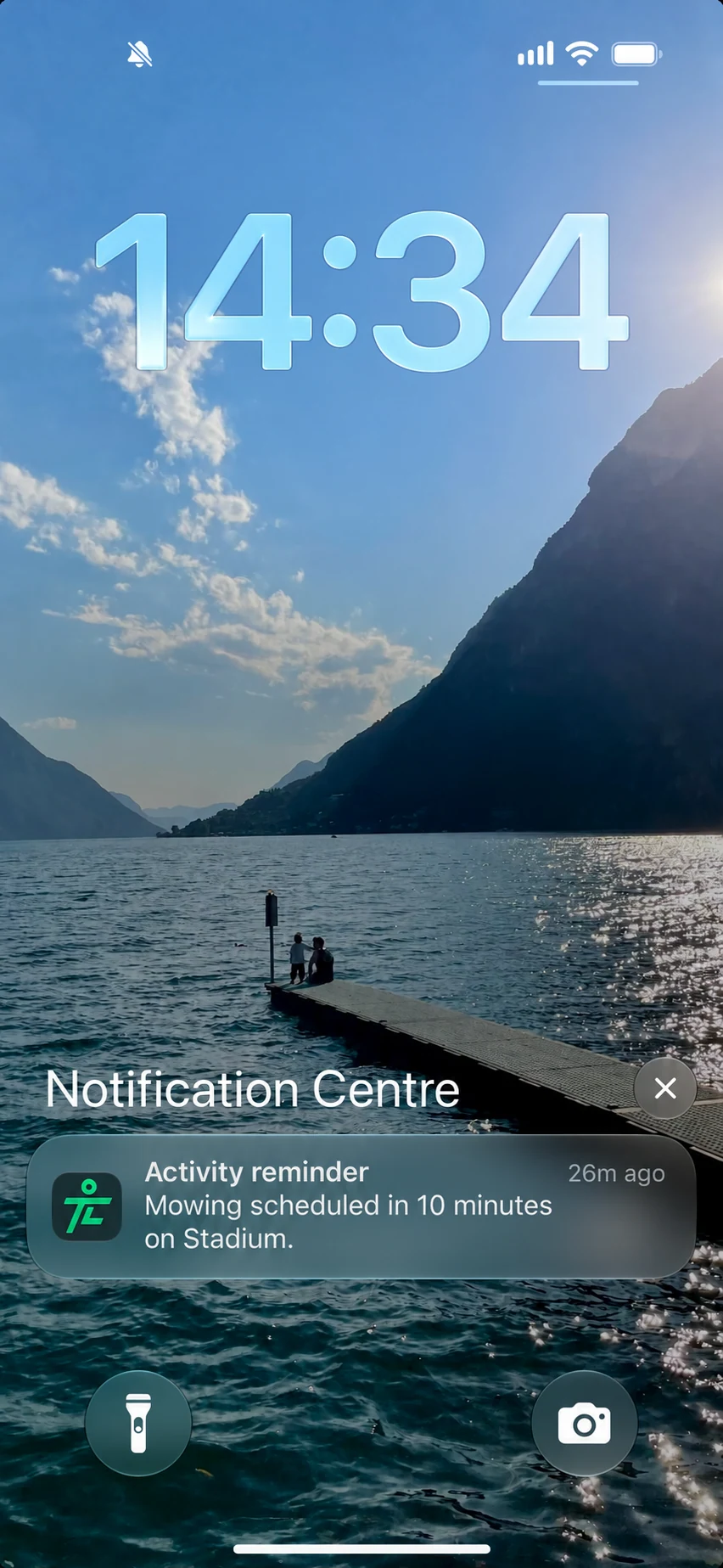 turfcoach activity reminder on the phone’s notification screen