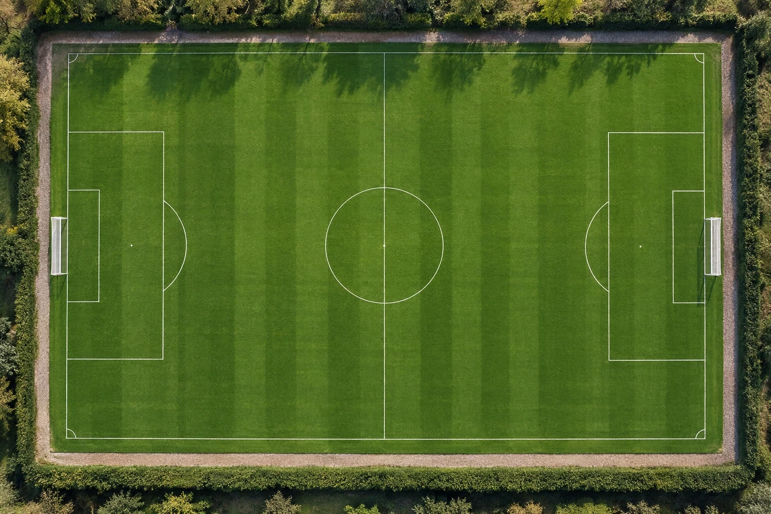 Illustrative aerial view of a football pitch